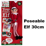 Christmas Naughty Poseable Elf 30cm